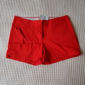 J Crew Factory bright red cotton chino shorts NWT